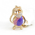 2015 best selling metal monkey crystal keychain cute animal keychain